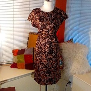 Vintage MCM Flower Print Wiggle Dress